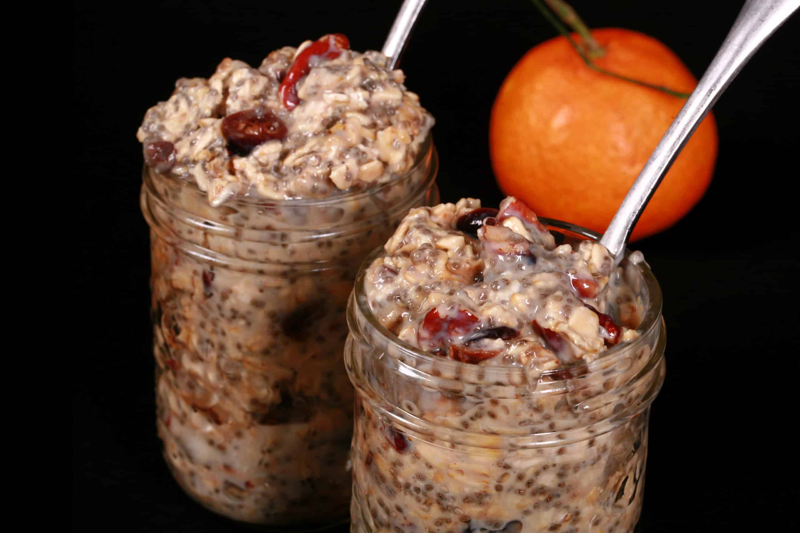 2 jars of cranberry orange overnight oatmeal.