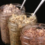 3 jars of different flavours of high protein overnight oats.