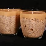 2 mugs of High Protein Dalgona Coffee Overnight Oats.